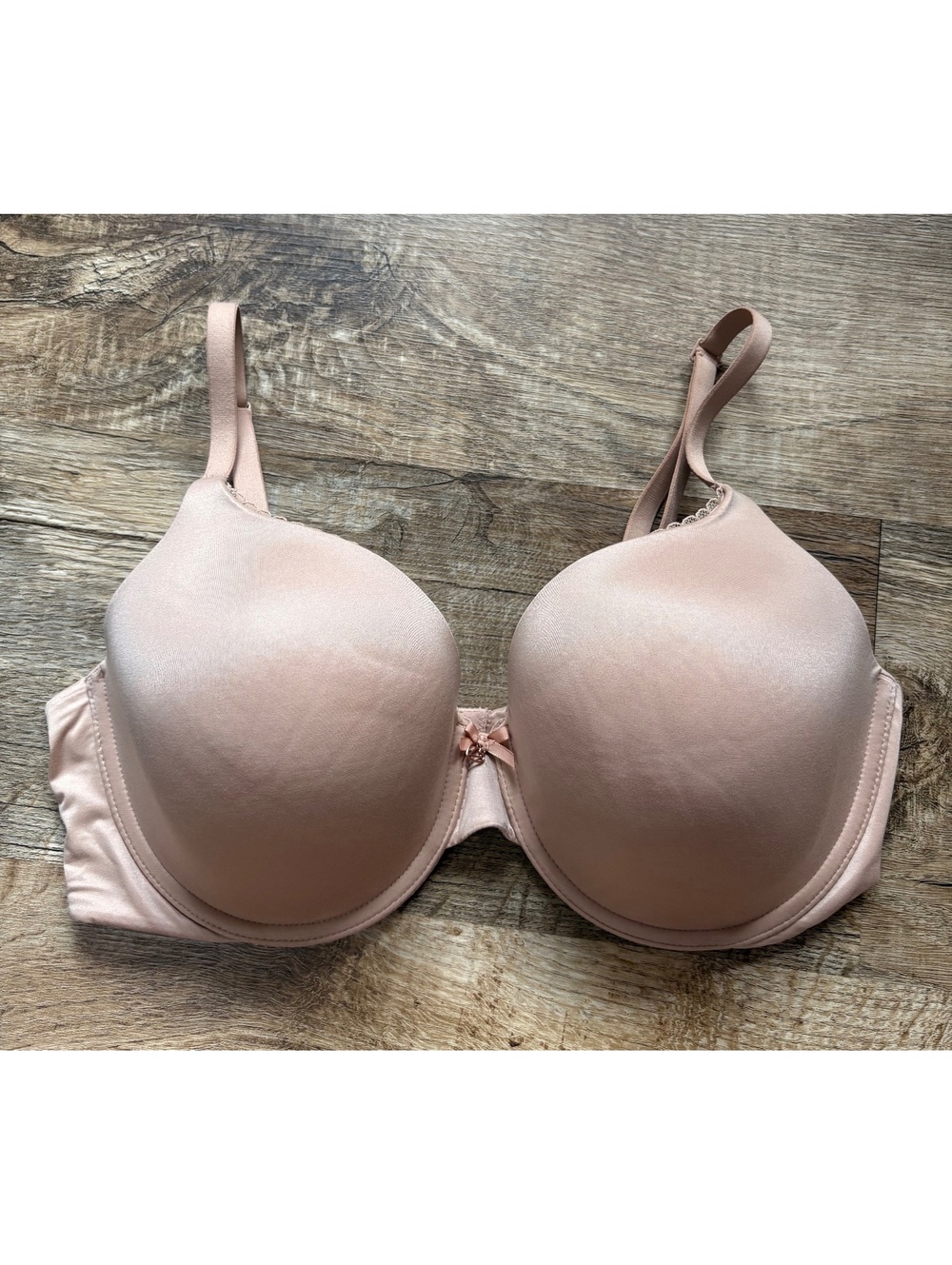 Nude Beige T-Shirt Bra with Adjustable Straps and Underwire Support, Size 30D